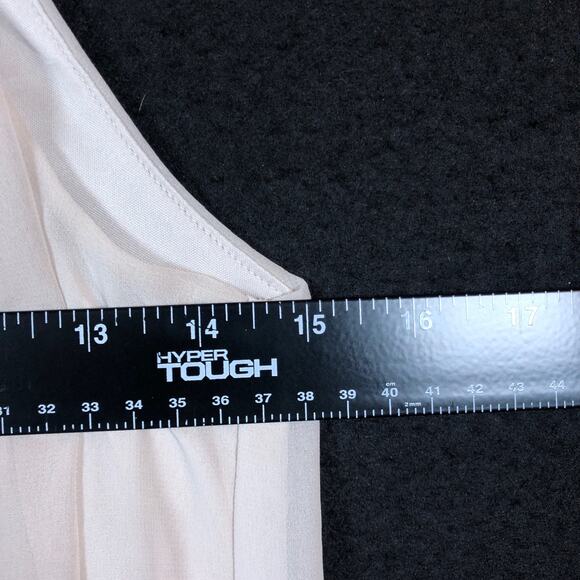 Express Womens Blouse Champagne Bejeweled High Neck Flowy Sleeveless Small - Picture 8 of 12